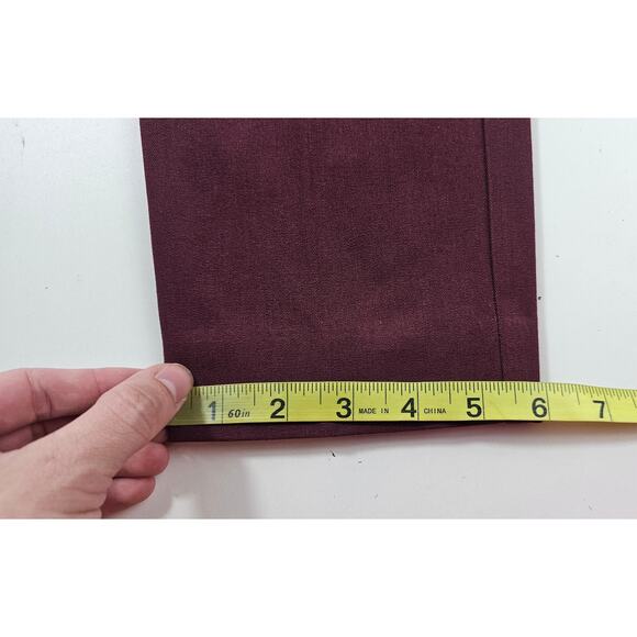 Slim crop maroon faux leather trim Anthropologie career business casual EUC sz 2 - Picture 8 of 9
